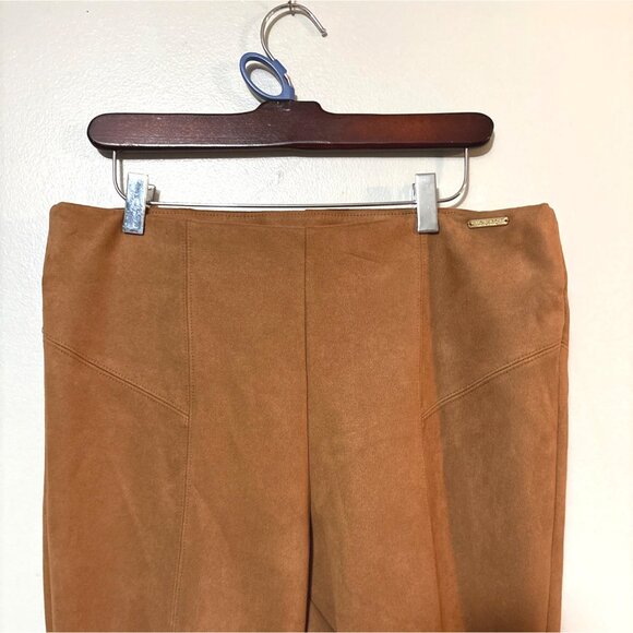 Marc New York Andrew Marc Womens Camel Suede-Like Pants L - Picture 2 of 8